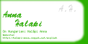 anna halapi business card